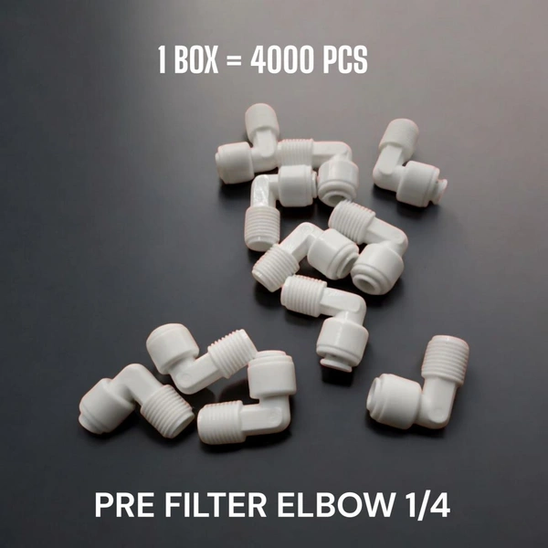 BODEER 1/4 PRE FILTER ELBOW ( PF ) | IMPORTED | BODEER | 1/4 PUSH 1/4 THREAD - White, 4000 & Above, 1/4 PUSH × 1/4 THREAD