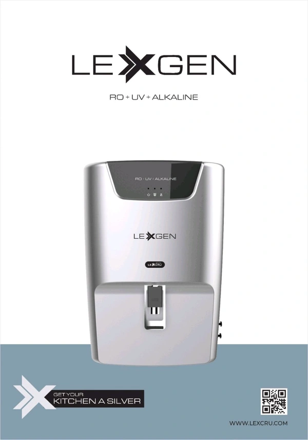 URBEN Select LEXGEN RO WATER PURIFIER | RO UV UF TDS ALKALINE COPPER | 10 LITER | AUTO FLUSH | - Dove Gray