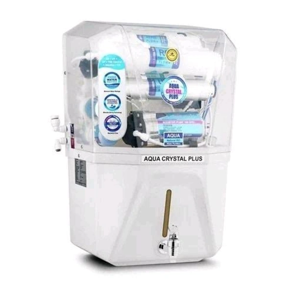 AQUA CRYSTAL PLUS RO UV TDS Water Purifier with Optional UF Alkaline and Copper Filters, 100 GPD Pressure Pump, Solenoid Valve, 24V Power Supply – 1-Year Warranty - 8.5kg