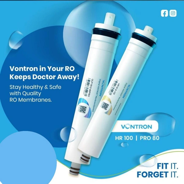 VONTRON Vontron RO Membrane HR 100 | PRO 80 – Hi-Flow RO Filter Membrane (Works up to 2500 TDS)