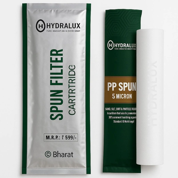 HYDRALUX Hydralux 125g 5 Micron PP Spun Filter Cartridge for RO Water Purifier – Pre Filter for 10-Inch Housing - 10 inch, 125 Gram