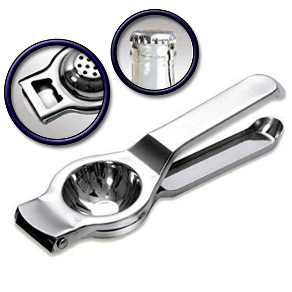 Steel Lemon Squeezer with Bottle Opener