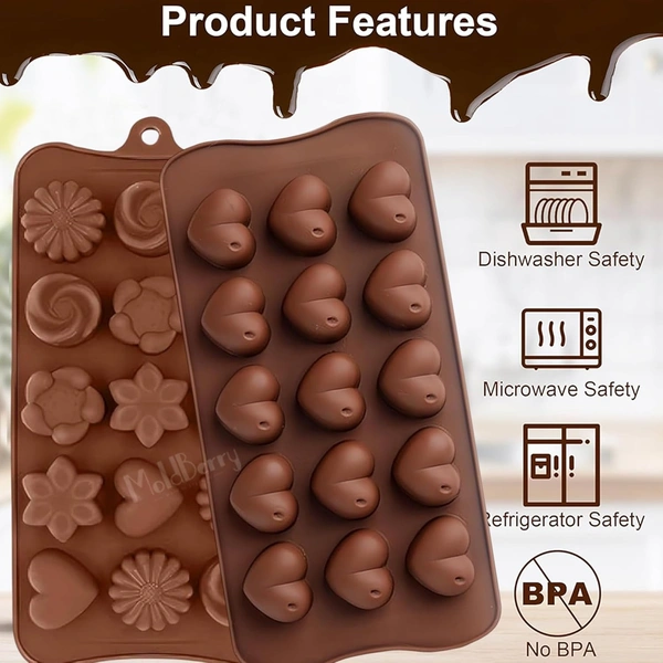 Silicon Chocolate Mould Pack of 2