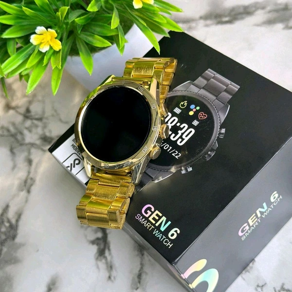 Generation 6 2023 Metallic Alloy Body With Amalgam Of Most Unique Colours Till Date, Heart Sensor With 24/7 Monitoring, Bluetooth Calling Support - Gold