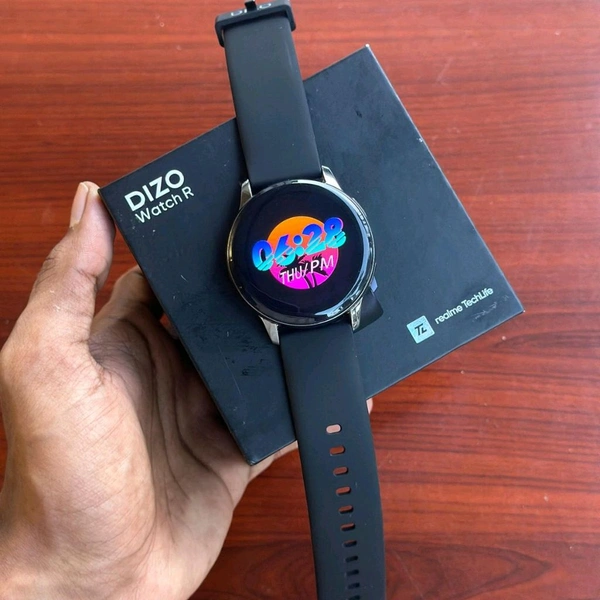 (Renewed) DIZO Watch R AMOLED WIth 45 mm Dial Size (by realme techLife) (Glossy Black Strap, Free Size)