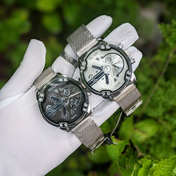 Delton Analog Quartz Movement Collection With High Quality Strap Best finishing Body & Case - White