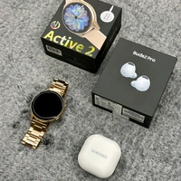 Most Awaited Budget Combo | Active 2 Amoled Display Smartwatch And Buds 2 Pro Best Quality Earphone - Gold/White