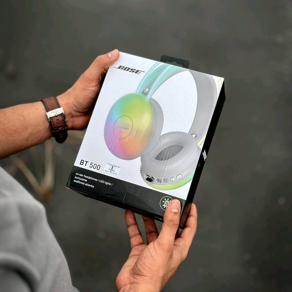 Presenting You All, New Rgb Colour Headphones, Multi colour led light inbuilt headphones heavy Quality top look for Gaming and night clubs / party - Black