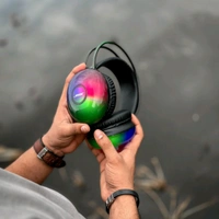 Presenting You All, New Rgb Colour Headphones, Multi colour led light inbuilt headphones heavy Quality top look for Gaming and night clubs / party - Black