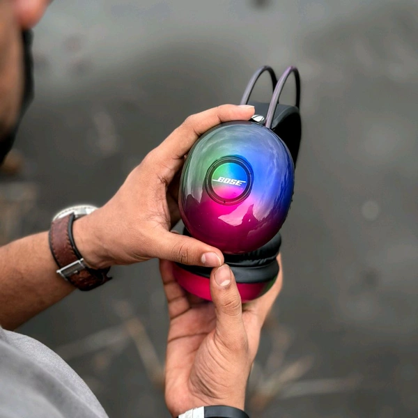 Presenting You All, New Rgb Colour Headphones, Multi colour led light inbuilt headphones heavy Quality top look for Gaming and night clubs / party - Black