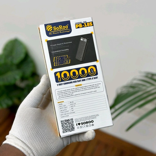 Original Soroo PB-185 30 Watt 10000mah Portable Powerbank