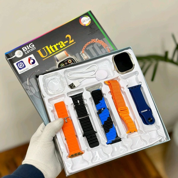 Hiwatch Pro Ultra 2 Smartwatch 7 In 1 Combo Pack | Smart Watch with 7 Straps With Case | 49 mm 2.8 inch HD Display | Bluetooth Calling | Compatible with All Android & iOS (Multicolor Strap)