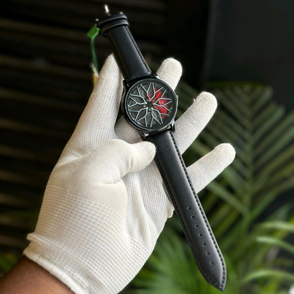 Gyro Spinning Car Alloy Rim Wheel Watch | Car Wheel Watch, Mens Wristwatch with Spinning Car Rim Hub Design, Quartz Movement, Gifts for Car Enthusiasts - SRW1