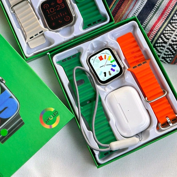 Most Awaited Gift Box Box | Series 8 Ultra 45 MM With 2 Straps And Wireless Earbud - SRB2