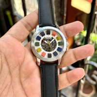 Analog Grant Series Multicolour Skeleton Dial Watch - SRF1