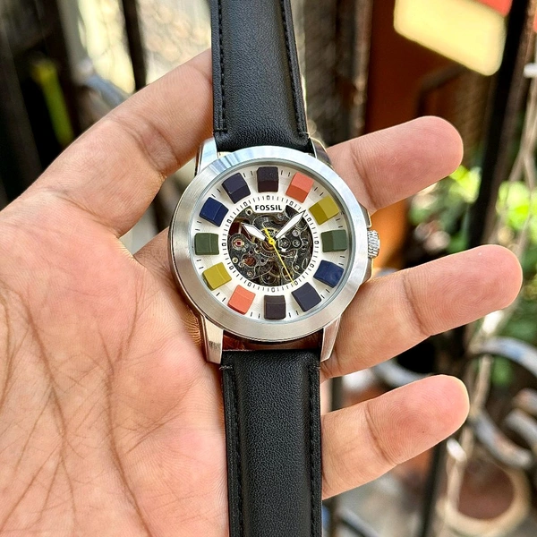 Analog Grant Series Multicolour Skeleton Dial Watch - SRF1