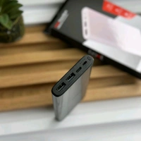 10000mAh Powerbank With 4 Build In Cables | Lithium Polymer Power Bank | Plastic Casing, Lightweight | Extra Ports | For Mobile, Earbuds, Smartwatch, Speaker, Tablet - Black