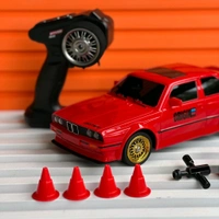 Remote Control Car 2.4GHZ High Speed Racing Car with Drift Tires, Roadblocks And LED Headlights Dual Batteries Best Birthday Gift, Holiday Gift - Red