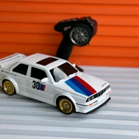 Remote Control Car 2.4GHZ High Speed Racing Car with Drift Tires, Roadblocks And LED Headlights Dual Batteries Best Birthday Gift, Holiday Gift - White