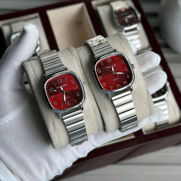 Buy 1 Get 1 Free Fhulun Budget Analog Quartz Watch – Premium Style at a Budget Price - Red