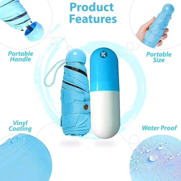Mini Capsule Umbrella | Ultra-Compact | Water-Repellent | With Hard Shell Case