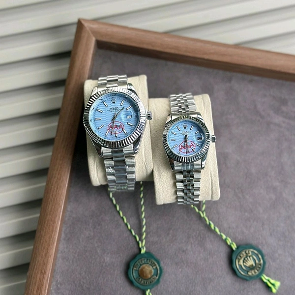 Most Demanded Analog Couple Quartz Movement Collection With High Quality Strap Best Finishing Body & Case
- Sky Blue