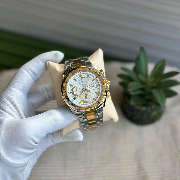 Men’s Classic Analog Watch – Elegant Dial, Date Display, Chronograph Working – Formal & Casual Wear - STB1