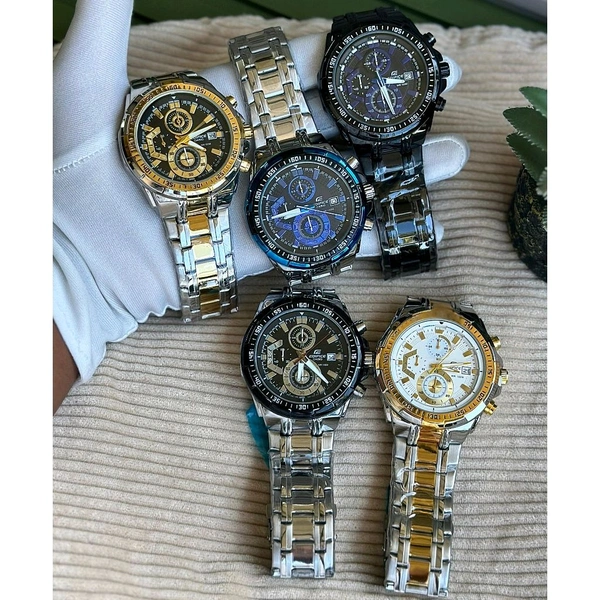 Men’s Classic Analog Watch – Elegant Dial, Date Display, Chronograph Working – Formal & Casual Wear - STB1