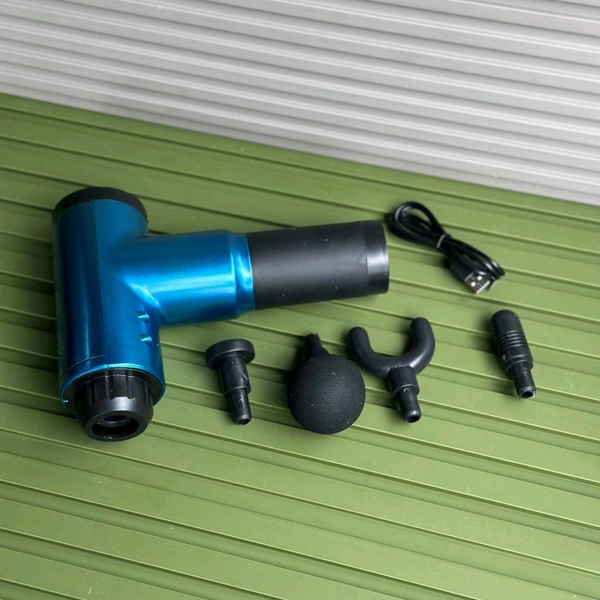 Massage Gun Physio Gun Portable 6 Speed Muscle Sports Deep Tissue Vibration Percution Therapy with 4 Head With 2000 Mah Battery