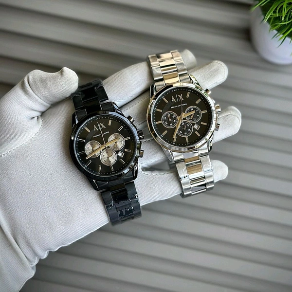 Men’s Classic Analog Watch – Elegant Dial, Date Display, Chronograph Working – Formal & Casual Wear - Black