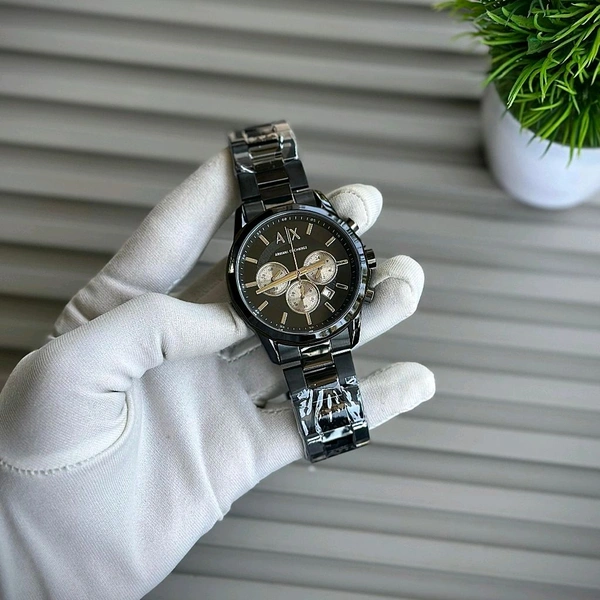 Men’s Classic Analog Watch – Elegant Dial, Date Display, Chronograph Working – Formal & Casual Wear - Black