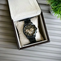 Men’s Classic Analog Watch – Elegant Dial, Date Display, Chronograph Working – Formal & Casual Wear - Black