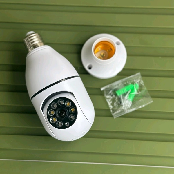 Smart WiFi Bulb Security Camera | 360° Panoramic View | Night Vision | Motion Detection | Two-Way Audio | CCTV