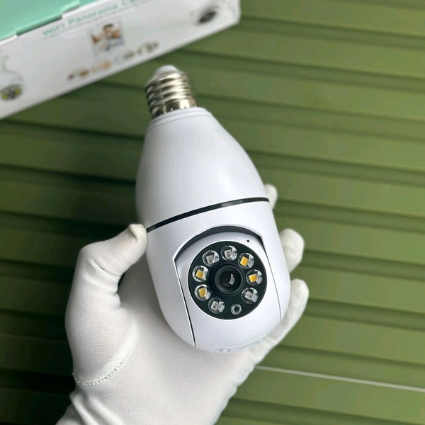 Smart WiFi Bulb Security Camera | 360° Panoramic View | Night Vision | Motion Detection | Two-Way Audio | CCTV