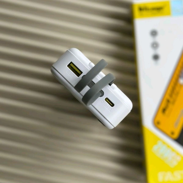 Hitage PB-93 20000mAh Power Bank | 37W Fast Charging | In-Built Cables - White