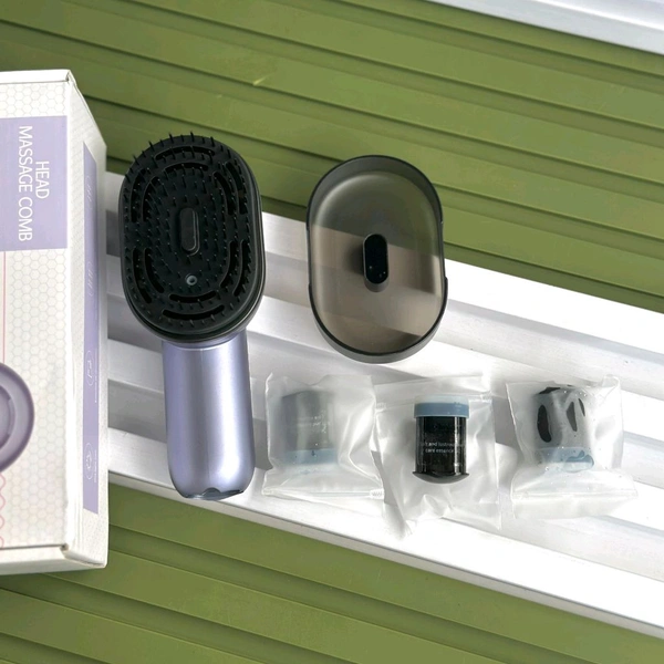 Purple Scalp Massager with Vibration, Red Light Therapy & Mist Function