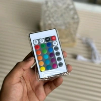 Romantic Projector Warm Ocean Wave Water Sixteen LED Night Light Projector 3D Water Wave Effect, Remote Control USB Crystal Table Lamp for Home Decor, Bedroom & Gift, Multicolor Light (Cube Shape).