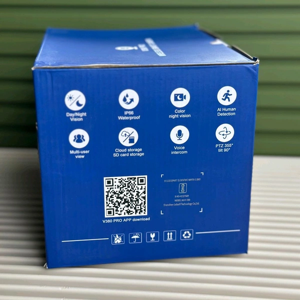 V380 Pro Wireless Smart Camera – 355° PTZ, AI Motion Detection, Night Vision, Waterproof, SIM Support 