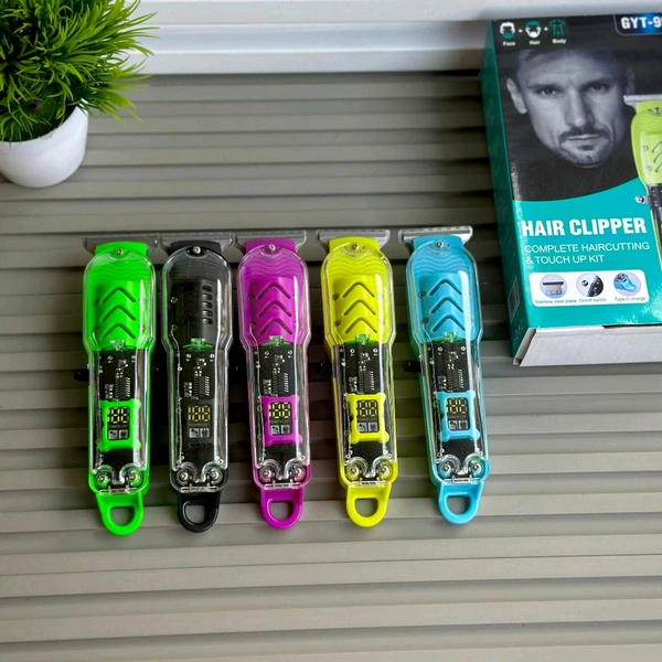 LT-808 Transparent Pro Hair Trimmer – Complete Haircut & Touch-Up Kit - Yellow