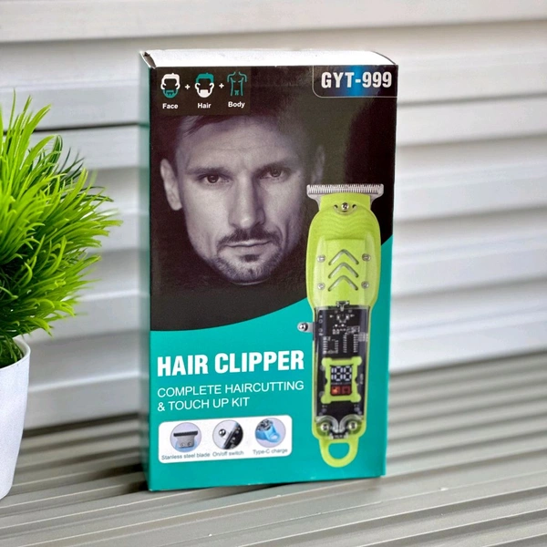 LT-808 Transparent Pro Hair Trimmer – Complete Haircut & Touch-Up Kit - Yellow