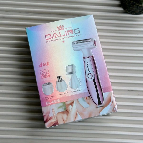 Daling 4-in-1 Rechargeable Ladies Grooming Kit | Face + Body + Eyebrow + Nose Trimmer