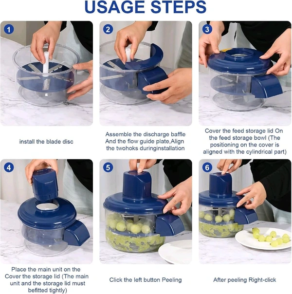 Electric Fruit & Vegetable Peeler Machine – 10–25s Fast Peeling | 5-Blade | Rechargeable, Automatic Peeling & Chopping