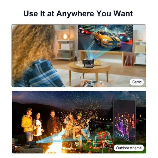 Mini Portable Projector 4K Support | HDMI Home Cinema Projector | Compact & Adjustable