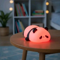 Adorable LED Night Light – Soft Silicone Rechargeable Lamp with Touch Control, Perfect for Baby Nursery, Kids' Bedroom, and Gifting