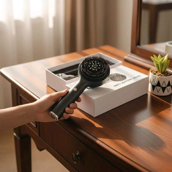 Electric Scalp Massage Comb – With Vibration & LED Therapy