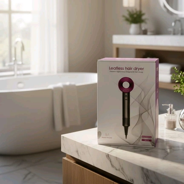 Leafless Hair Dryer with Attachments | Fast Drying, Lightweight Design | Home & Travel Use