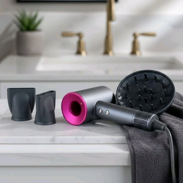 Leafless Hair Dryer with Attachments | Fast Drying, Lightweight Design | Home & Travel Use