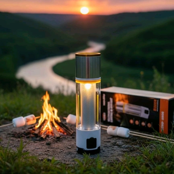 Yesnice YES-666 Multifunctional Camping Flashlight - Rechargeable LED Emergency Flashlight – Bright Flash Light with Magnetic Base, Zoomable Torch Light for Long Distance