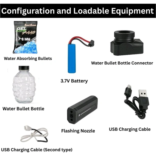 Electric Gel Blaster Toy Gun with Water Beads | Rechargeable Water Bead Shooting Toy for Outdoor Play