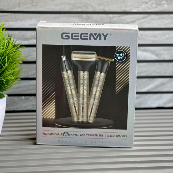 3-in-1 Rechargeable Shaver & Trimmer Set | Beard, Hair & Nose Grooming Kit for Men